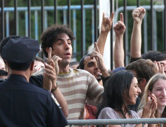 Sacha Baron Cohen sur le tournage de son film The Dictator,  le 17 juillet 2011 à New York