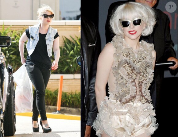 Le 18 mars 2011, dans les rues de Los Angeles, Kelly Osbourne semblait s'être servie dans la garde-robe de Lady Gaga (ici, le 30 septembre 2009, à New York).