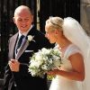 Zara Phillips et de Mike Tindall, le 30 juillet 2011, en Ecosse, le jour de leur mariage.