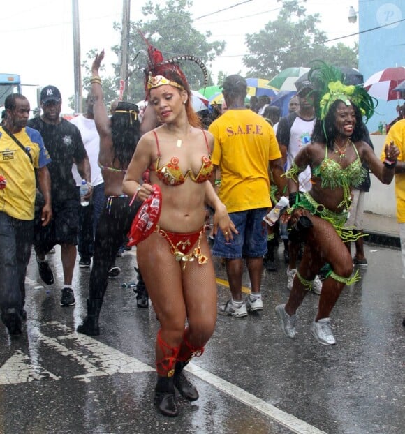 Rihanna lors du Kadooment Day, à la Barbade le 1er août 2011