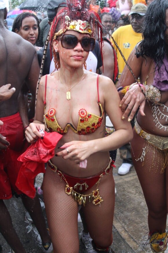 Rihanna lors du Kadooment Day, à la Barbade le 1er août 2011