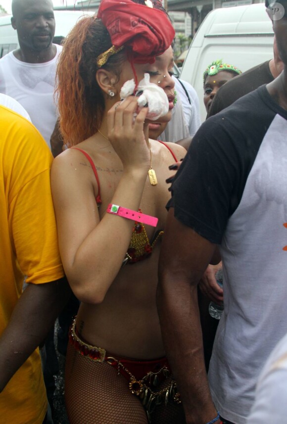 Rihanna lors du Kadooment Day, à la Barbade le 1er août 2011