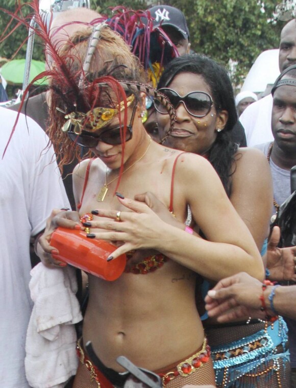 Rihanna lors du Kadooment Day, à la Barbade le 1er août 2011