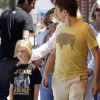 Kate Hudson, son fils Ryder et son fiancé Matthew Bellamy, avec qui elle vient d'avoir un fils, sont allés déjeuner à Brentwood à Los Angeles. Le 7 août 2011