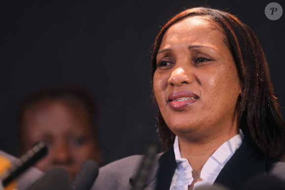 Nafissatou Diallo évoque sa douleur lors d'une conférence de presse le 28 juillet 2011