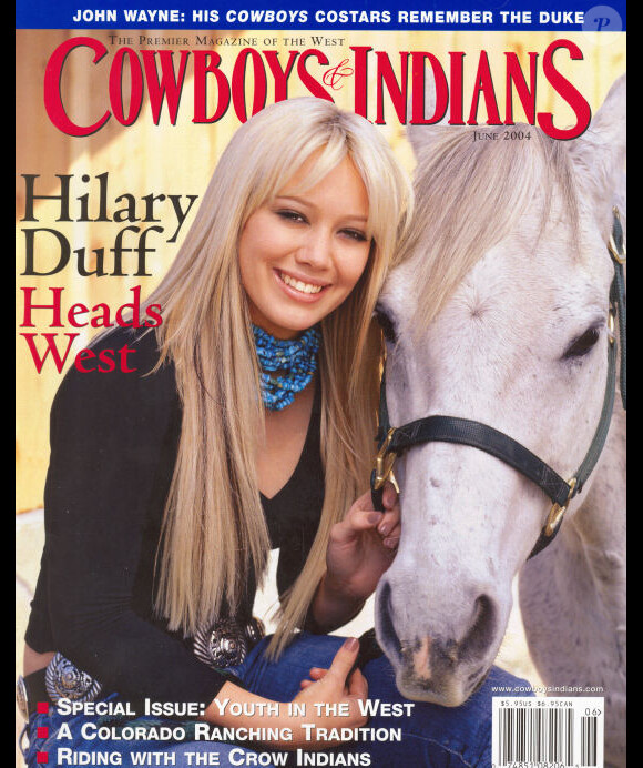 Hilary Duff, la parfaite petite américaine, en couverture de Cowboys & Indians. Juin 2004.