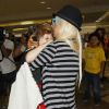 Christina Aguilera et son fils Max, blessé, le 23 août 2011 à Los Angeles.