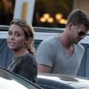 Miley Cyrus se rend dans un restaurant japonais en compagnie de son chéri, Liam Hemsworth, mercredi 24 août 2011 à Los Angeles.