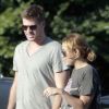 Miley Cyrus se rend dans un restaurant japonais en compagnie de son chéri, Liam Hemsworth, mercredi 24 août 2011 à Los Angeles.