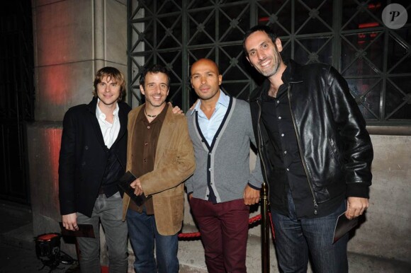 Eric Judor et des amis lors de la soirée de rentrée de Canal +, le 29 août 2011.