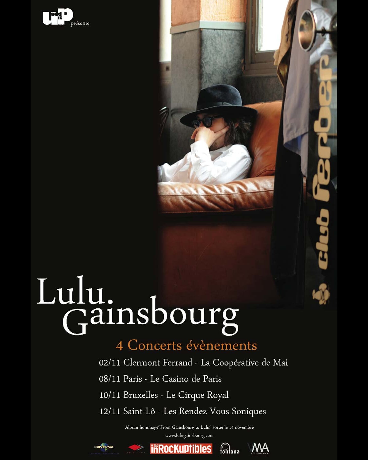 Photo : EXCLU : Lulu Gainsbourg donnera quatre concerts exceptionnels