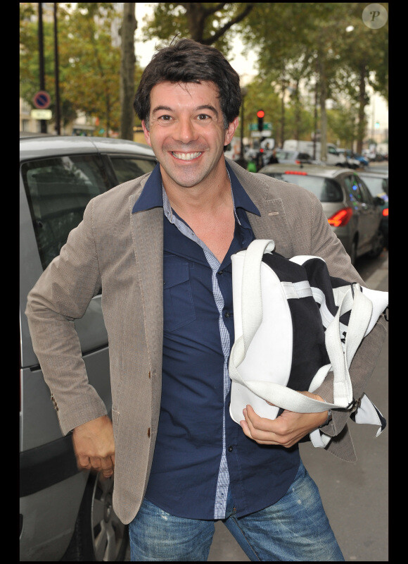 Stéphane Plaza tout sourire, à la conférence de rentrée de M6, à Neuilly le 1er septembre