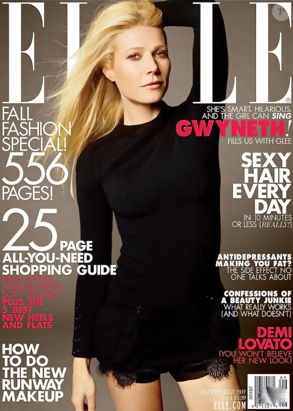 Gwyneth Paltrow en couv' du Elle américain de septembre 2011.