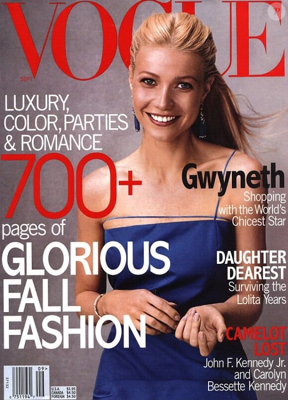 L'actrice Gwyneth Paltrow, en couverture du Vogue américain de septembre 1999.