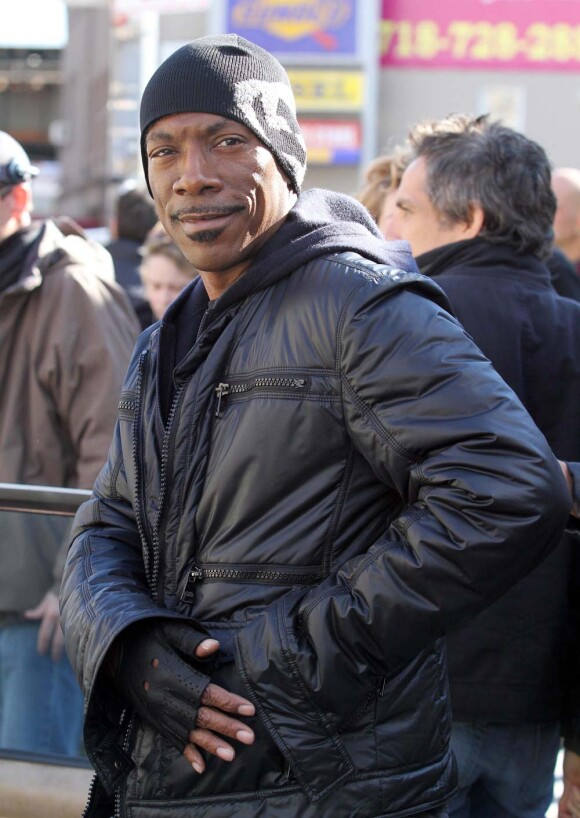 Eddie Murphy, à New York sur le tournage de Tower Heist, Le casse de Central Park, le 17 novembre 2010.