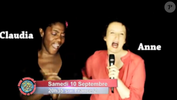 Claudia Tagbo et Anne Roumanoff dans le LipDub pour le spectacle Rire contre le racisme, qui sera diffusé samedi 10 septembre sur France 2