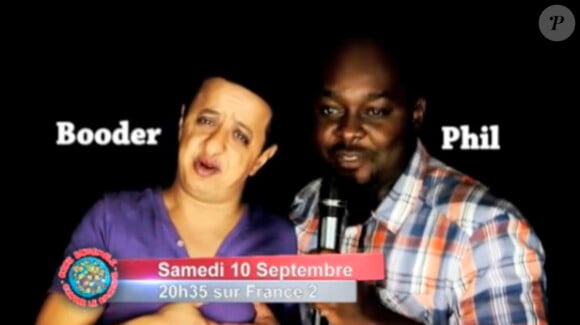 Booder et Phil Darwin dans le LipDub pour le spectacle Rire contre le racisme, qui sera diffusé samedi 10 septembre sur France 2