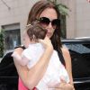 Victoria Beckham avec sa fille Harper lors de la Fashion Week new-yorkaise le 11 septembre 2011