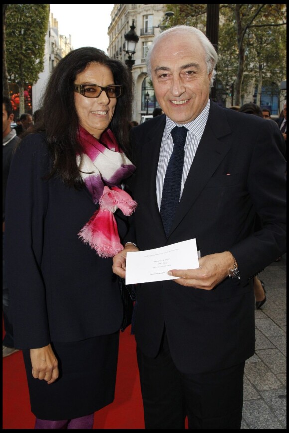 Françoise Bettencourt-Meyers et son Jean-Pierre à la soirée de gala organisée en faveur de la Fondation Pompidou, présidée par Bernadette Chirac. 13 septembre 2011