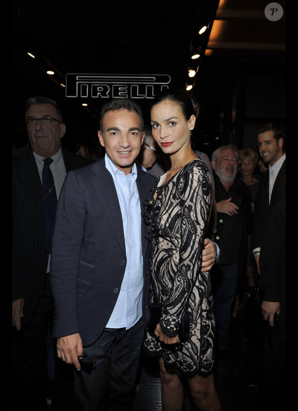 Antonio Gallo et Inès Sastre à la soirée d'ouverture de la boutique Pirelli à Milan le 20 septembre 2011