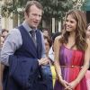 Maria Menounos et Thomas Jane sur le plateau de l'émission Extra, à Los Angeles le 22 septembre 2011