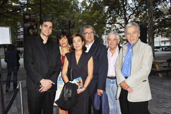 Valentin Livi, Carole Amiel, Serge Toubiana et Costa-Gavras lors de la présentation du Sauvage à la Cinémathèque de Paris le 26 septembre 2011