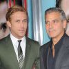 George Clooney et Ryan Gosling lors de l'avant-première du film Les Marches du pouvoir à Beverly Hills le 27 septembre 2011