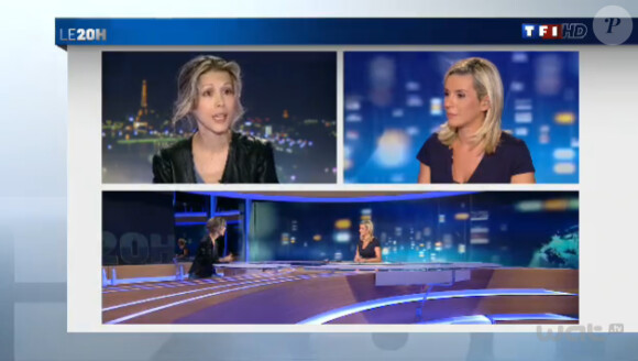 Tristane Banon et Laurence Ferrari sur le plateau du journal de 20 heures de TF1 du jeudi 29 septembre 2011.