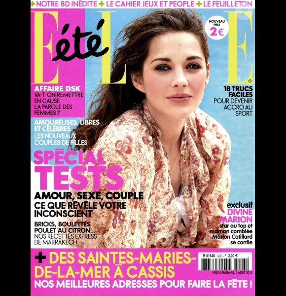L'actrice Marion Cotillard et compagne de Guillaume Canet se confie sur sa maternité au magazine Elle. Août 2011.