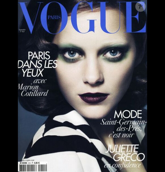 La couverture de Vogue, un véritable césame dans le monde du cinéma, que Marion Cotillard décroche en septembre 2010.