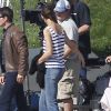 Tom Cruise, Katie Holmes et leur adorable Suri sur le tournage de One Shot de Tom à Pittsburgh le 6 octobre 2011