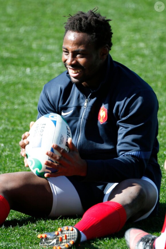 Fulgence Ouedraogo le 6 octobre 2011 lors d'un entraînement de l'équipe de France à Auckland