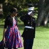 Barack Obama et sa femme Michelle revenant d'un weekend à Camp David le 9 octobre 2011 à Washington