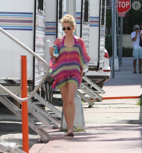 Rachel Taylor lors du tournage de Charlie's Angels à Miami, le 11 octobre 2011