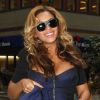 Beyonce Knowles, dans une robe moulante, à New York le 14 octobre 2011