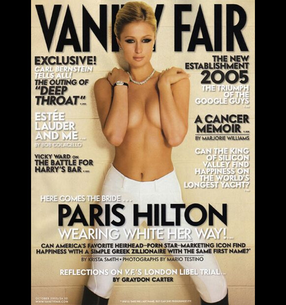 Paris Hilton, en cavalière sexy pour le Vanity Fair d'octobre 2005.