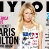 Paris Hilton For President, en Une du numéro spécial Amérique du magazine Nylon. La V.I.P serait-elle le symbole d'une nation à la dérive ? Novembre 2008.
