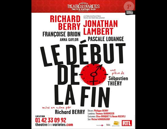Affiche de la pièce de théâtre Le Début de la fin, au Théâtre des Variétés dès le 13 décembre 2011.