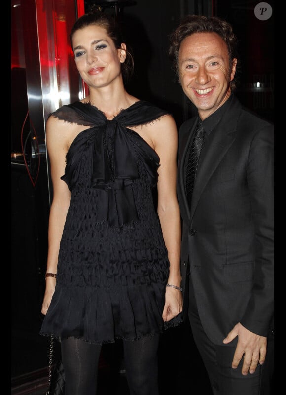 Charlotte Casiraghi et Stéphane Bern, invités de choix lors du dîner organisé en l'honneur de Karl Lagerfeld. Le 19 octobre 2011 au VIP Room