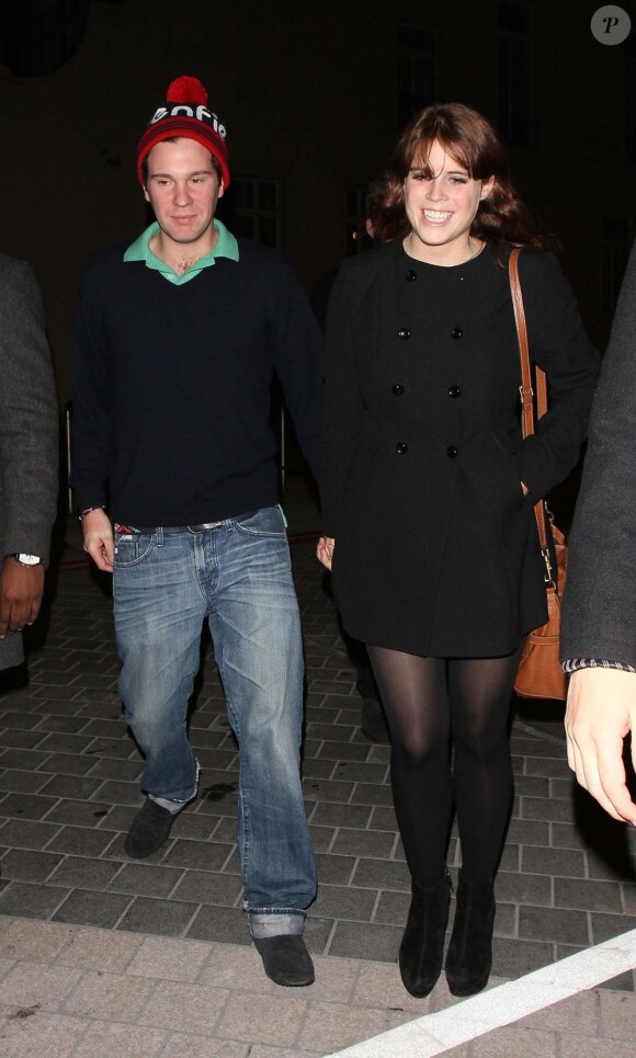 Eugenie d'York et son boyfriend Jack Brooksbank, à Londres, le 22 octobre 2011.