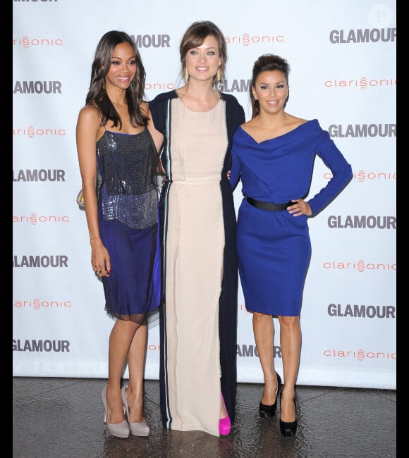 Zoe Saldana, Olivia Wilde et Eva Longoria, honorées lors de la soirée Reel Glamour Awards à Los Angeles le 24 octobre 2011