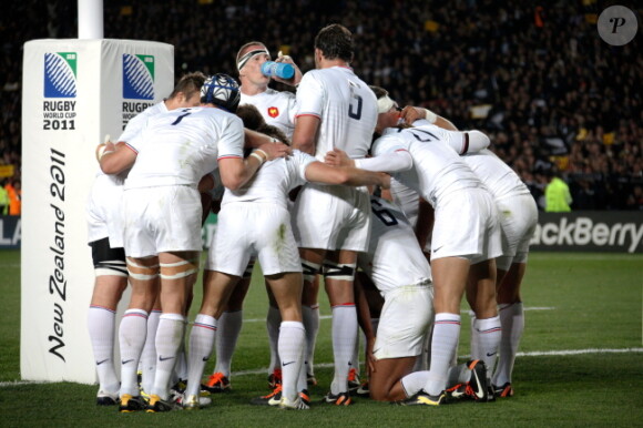 Le XV tricolore lors de la finale de la Coupe du monde de rugby remportée par les All Blacks le 23 octobre 2011 à l'Eden Park d'Auckland