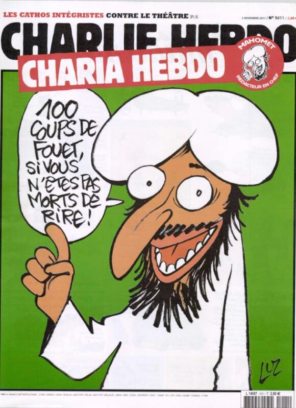 La Une de Charlie Hedbo sorti ce mercredi 2 novembre 2011 dans les kiosques.