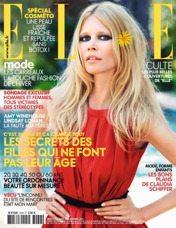 Claudia Schiffer en couverture du ELLE France