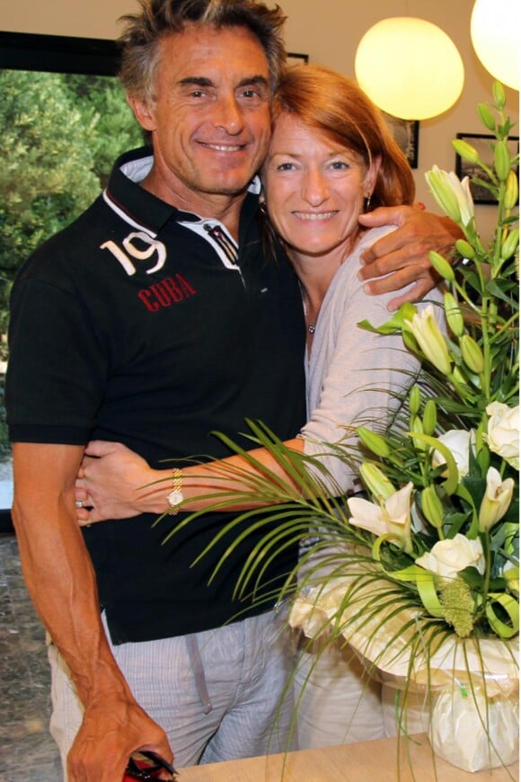 Gérard Holtz et sa nouvelle chérie Muriel Mayette le 31 août au festival des humoristes à Tournon.