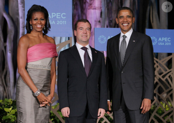 Barack et Michelle Obama ont reçu de nombreux dirigeants lors du dîner organisé dans le cadre du sommet de l'Apec à Honolulu le 12 novembre 2011