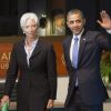 Barack Obama et Christine Lagarde lors du sommet de l'Apec à Honolulu le 13 novembre 2011