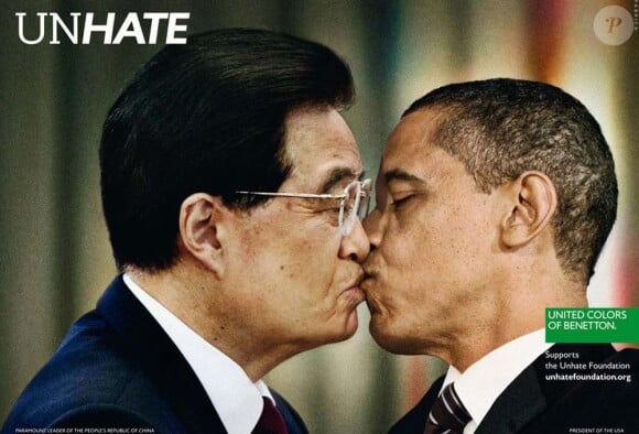 Campagne Unhate de Benetton avec Hu Jintao et Barack Obama, novembre 2011.