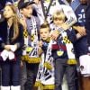 David Beckham et ses trois enfants Brooklyn, Romeo et Cruz le 20 novembre 2011 lors de la finale de MLS au Home Depot Center de Carson à Los Angeles