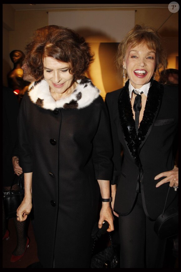 Fanny Ardant et Arielle Dombasle ont assisté à la soirée de la galerie du Passage à Paris le 21 novembre 2011